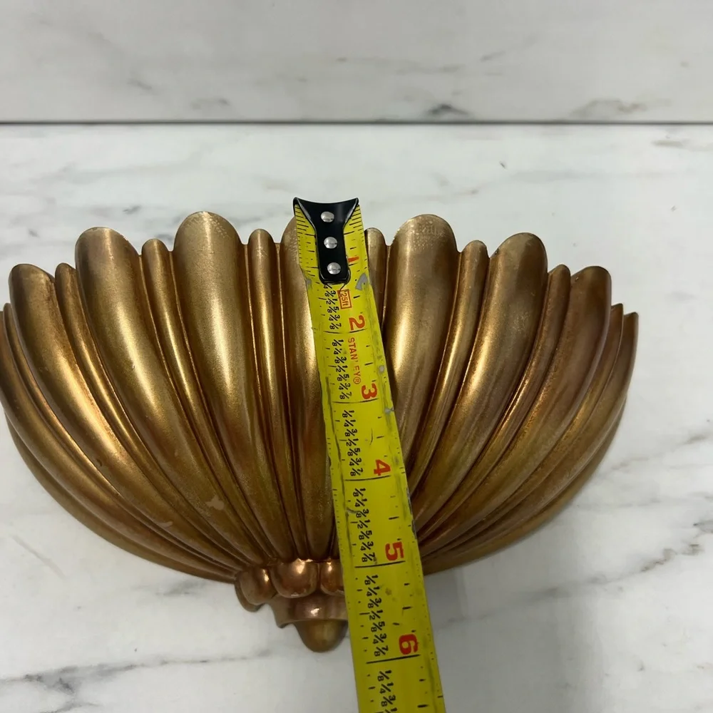 Vintage gold wall pocket syroco resin regency decor_8